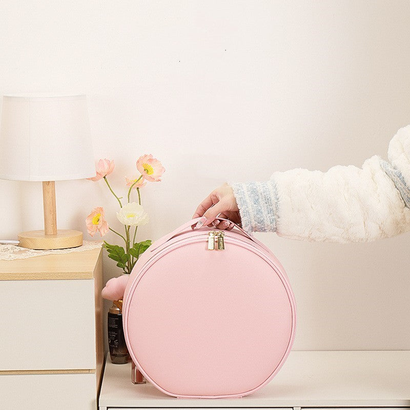 Round Smart LED Makeup Bag