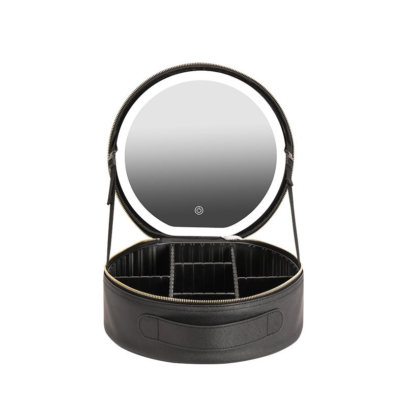 Round Smart LED Makeup Bag